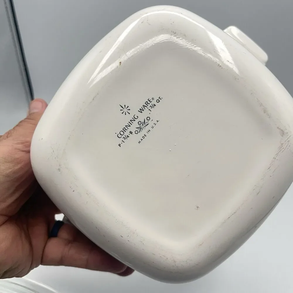 Vintage CorningWare 1 3/4 Qt P-1 3/4-B Casserole Lid P-7-C Cornflower Blue 1966